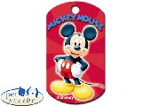 Medalion Disney Mickey Mouse , Pet Scribe, dimensiunea 29x51mm, se personalizeaza cu textul dorit de client ,inel gratuit , cod produs 7337-184 - 44 RON