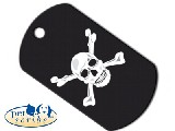 Medalion format militar din alama Pet Scribe, dimensiunea 29x51mm , Craniu Alb cod 7337-778 - 41 RON